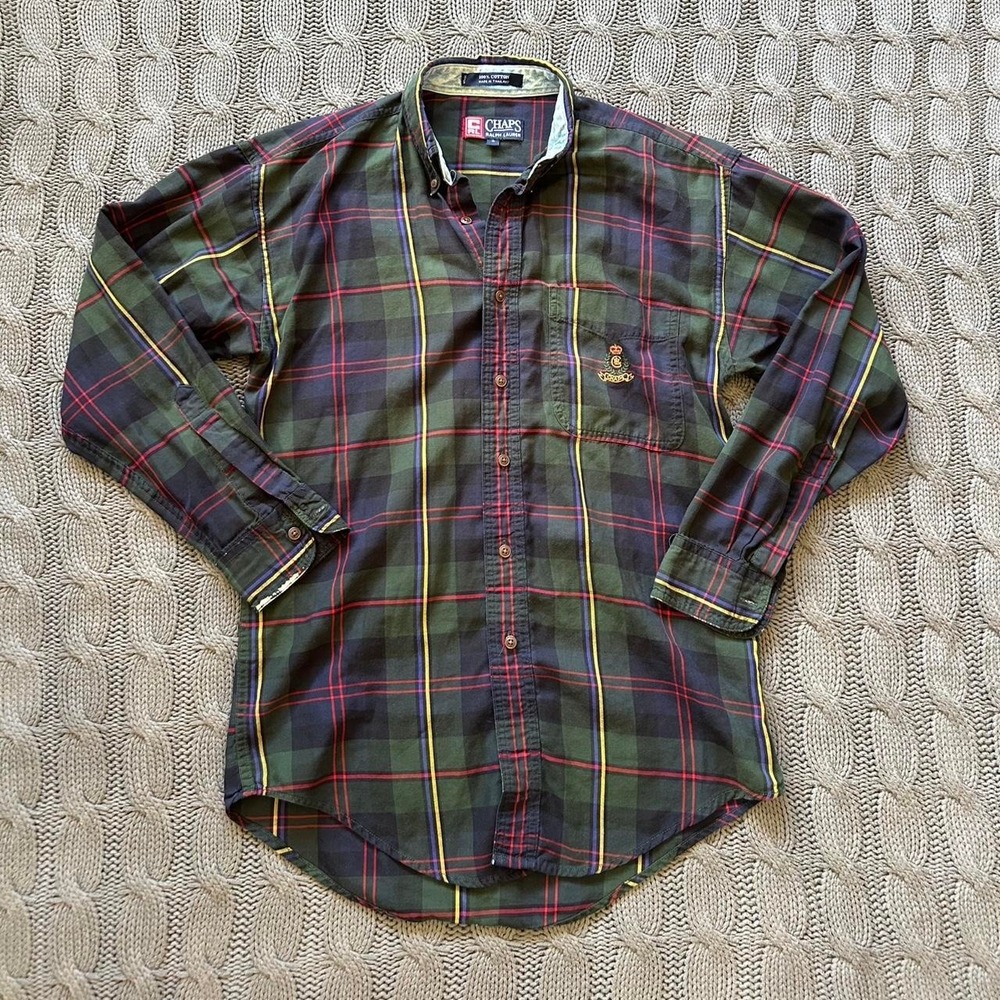 Chaps Ralph Lauren Plaid Button Down Flannel Shirt Size Men's S
